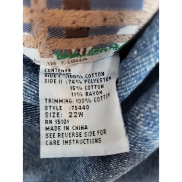 Reversible Vintage 80s/90s Denim / Gray Jean Jacket Coat Women's 22W Heavy - Picture 10 of 10